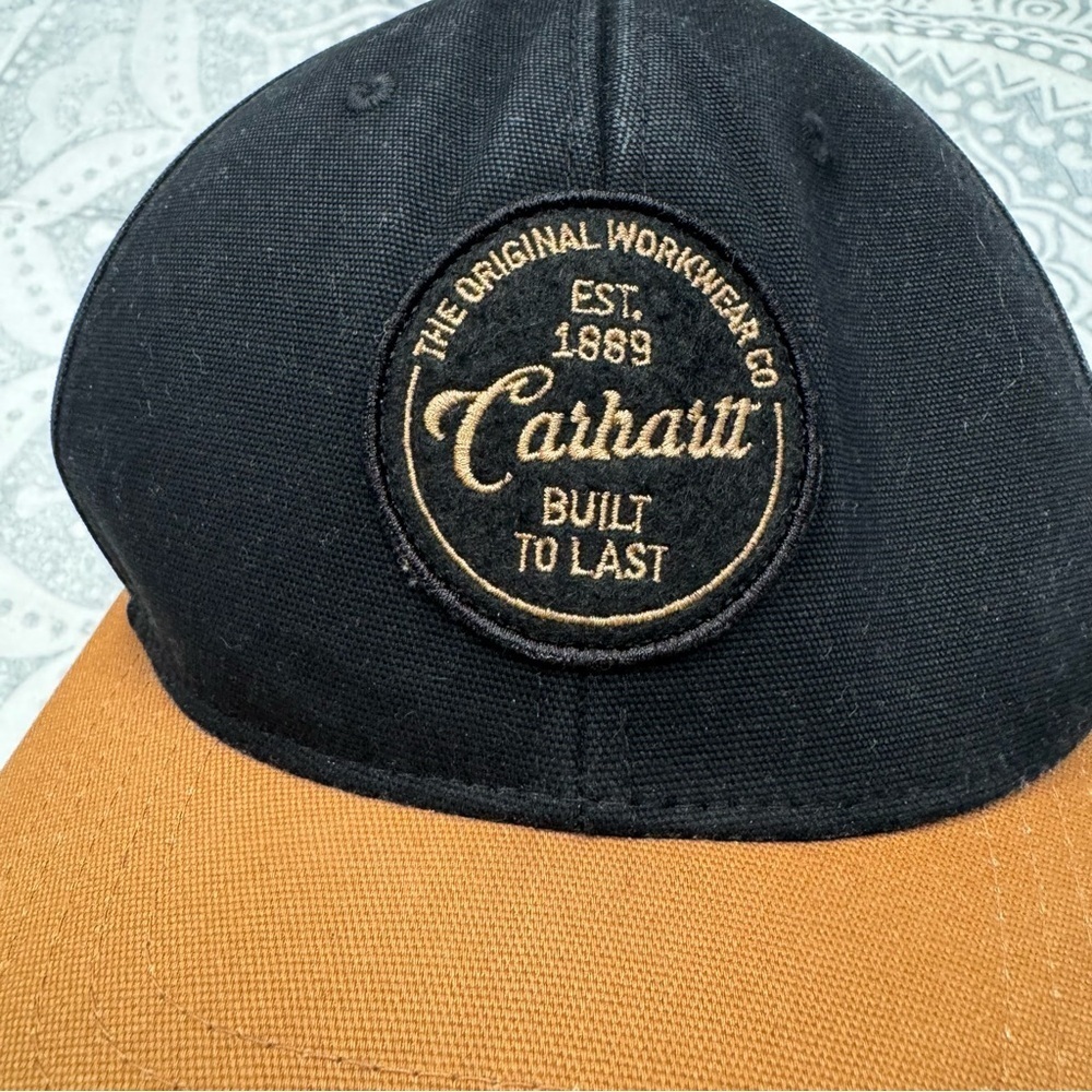 Carhartt hat baseball cap black camel tan canvas 2020 original workwear - Picture 5 of 9